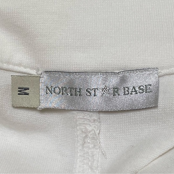 North Star Base White Button Front Lagenlook Minimalist Cardigan Sweater Medium - Picture 5 of 8